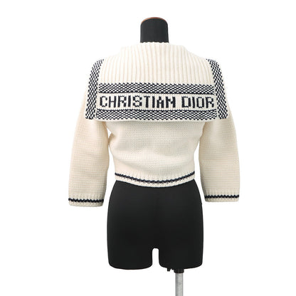 Dior Sailor knit cardigan Size 34 Ivory154G02AM305 Linen70% Cashmere30%