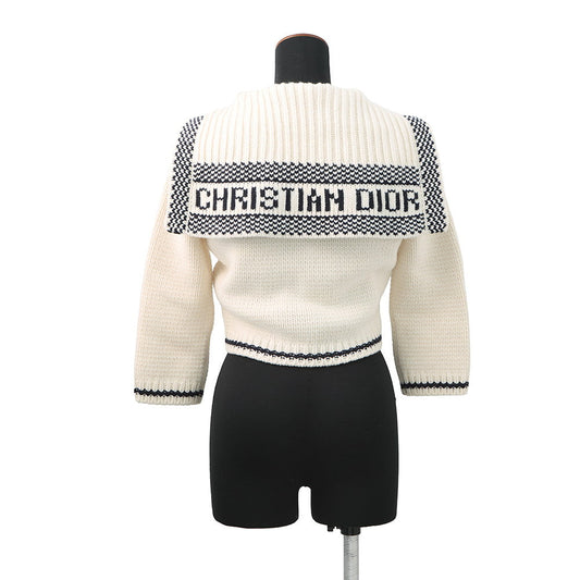 Dior Sailor knit cardigan Size 34 Ivory154G02AM305 Linen70% Cashmere30%
