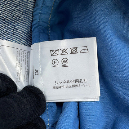 CHANEL CC Logo Washed Denim Pants Size 38 BlueP76791 Cotton100%