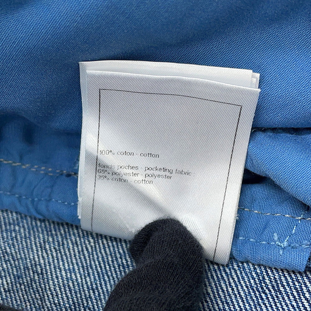 CHANEL CC Logo Washed Denim Pants Size 38 BlueP76791 Cotton100%