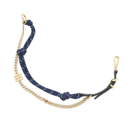 MIUMIU Trick Key Ring Blue/Gold5TL510 Cotton Gold Plated