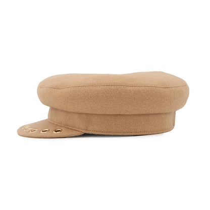 HERMES Vauban Sailor Cap Size 57 CamelH232034N Wool 100%