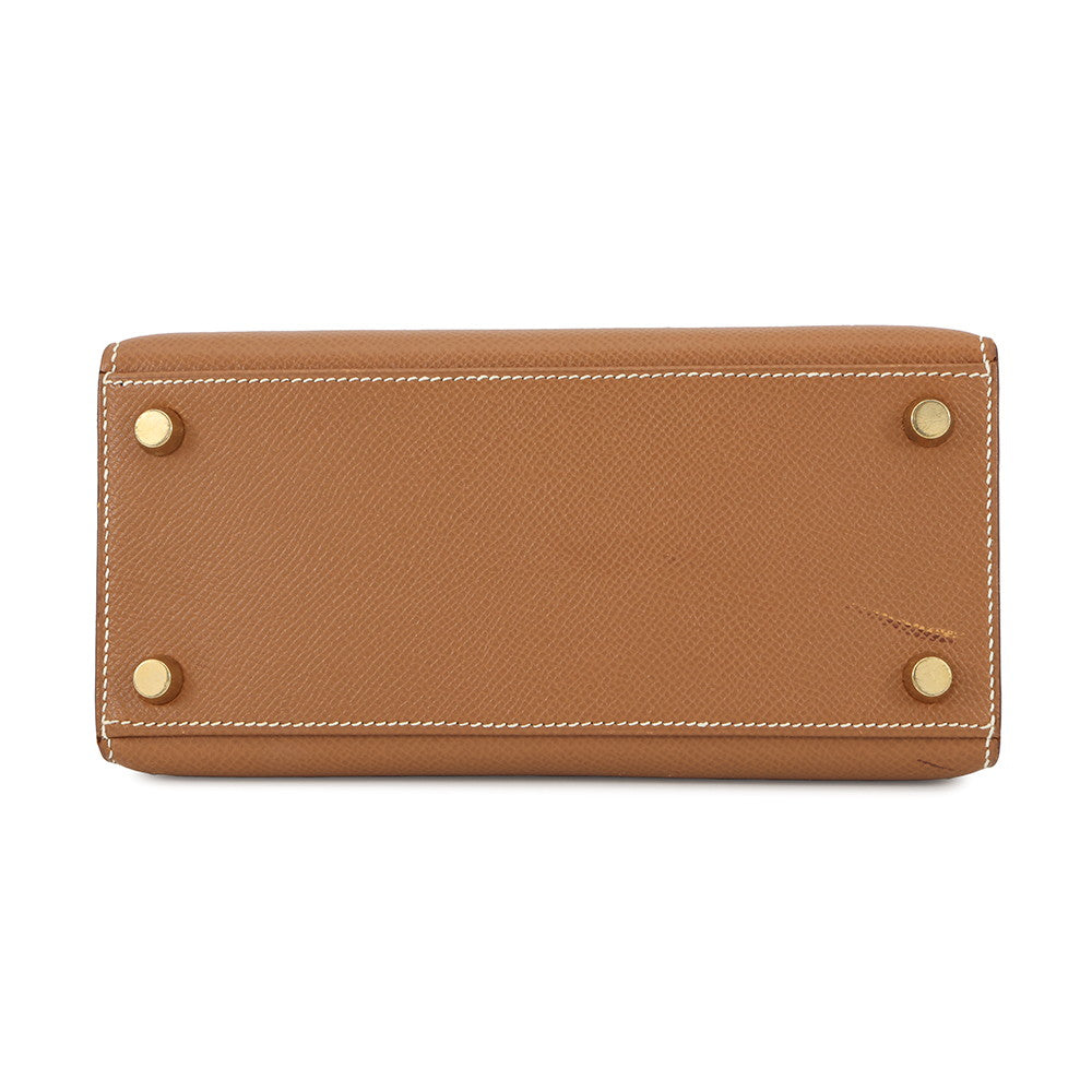 HERMES Mini Kelly Gold Courchevel Size 20