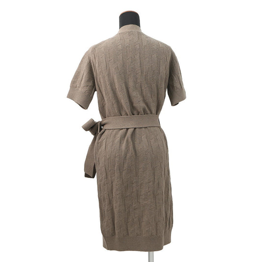 HERMES H motif long cardigan Size 36 Brown4E2522D3 Wool 100%