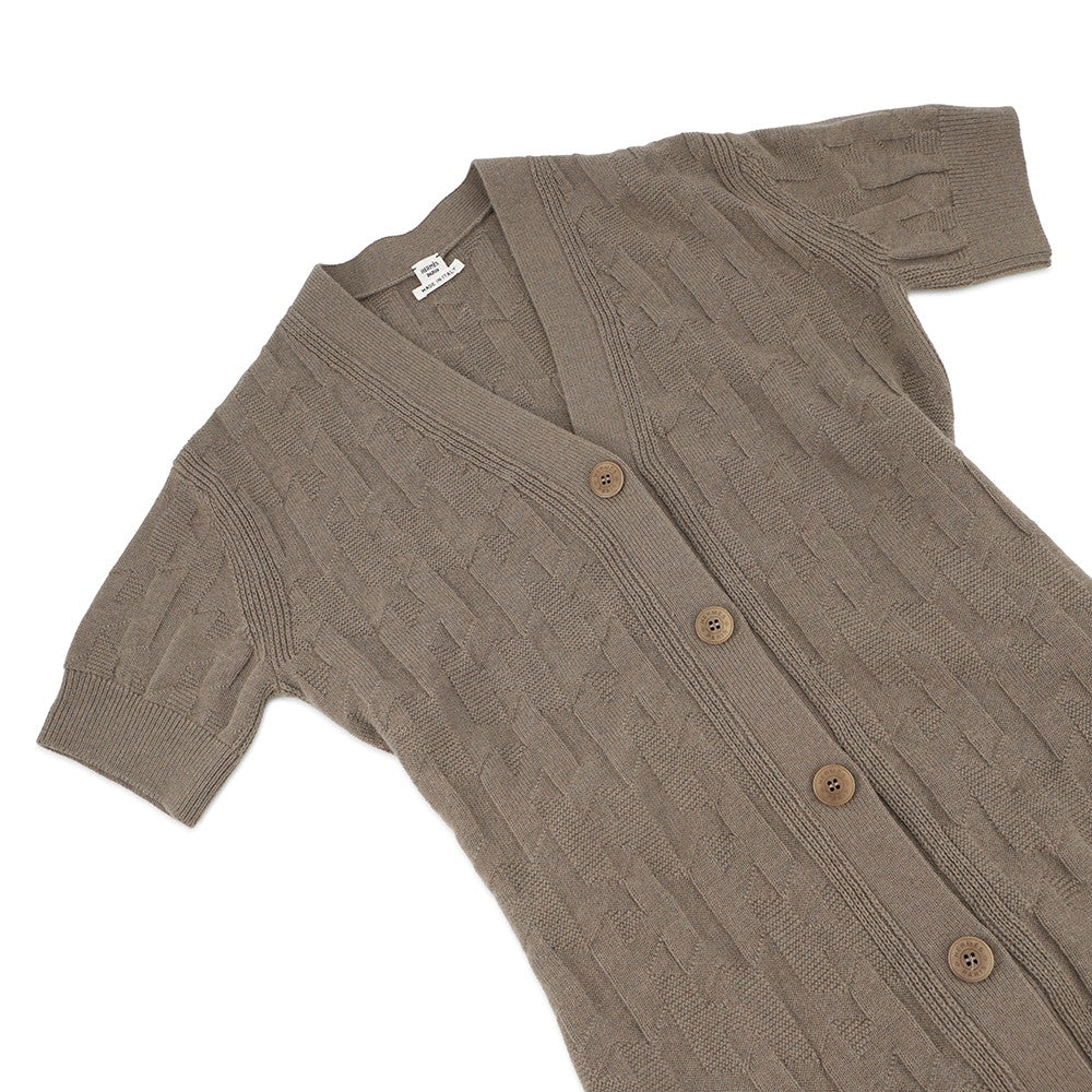 HERMES H motif long cardigan Size 36 Brown4E2522D3 Wool 100%
