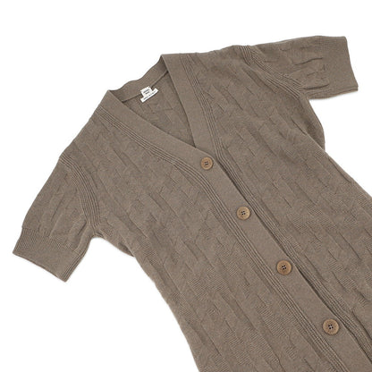 HERMES H motif long cardigan Size 36 Brown4E2522D3 Wool 100%