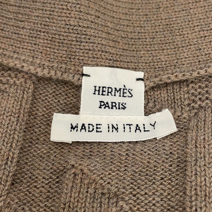 HERMES H motif long cardigan Size 36 Brown4E2522D3 Wool 100%