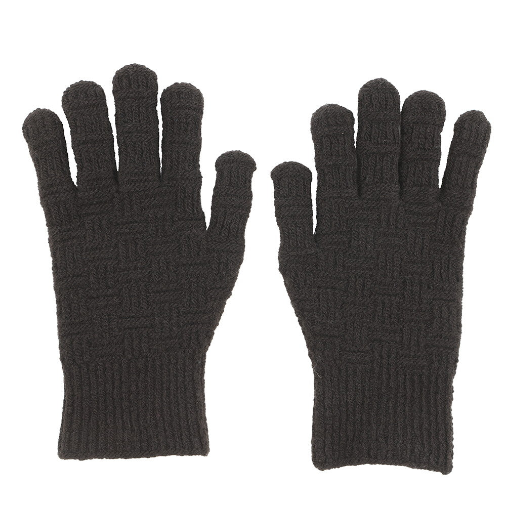 Bottega Veneta Gloves Intreccio Size M Brown708694 Wool Cashmere Nylon Polyurethane