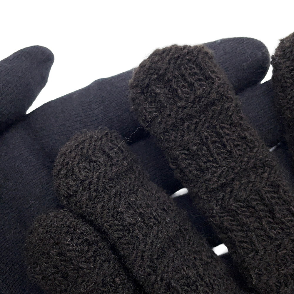 Bottega Veneta Gloves Intreccio Size M Brown708694 Wool Cashmere Nylon Polyurethane