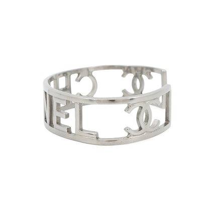 CHANEL Logo Watermark Bangle Metal