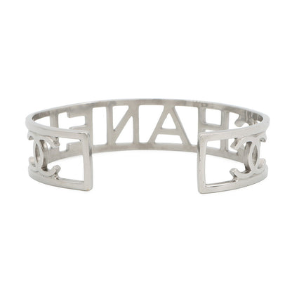 CHANEL Logo Watermark Bangle Metal
