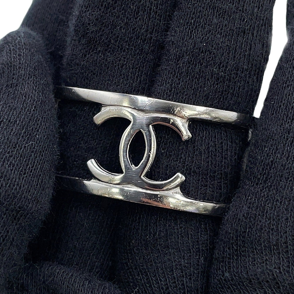 CHANEL Logo Watermark Bangle Metal