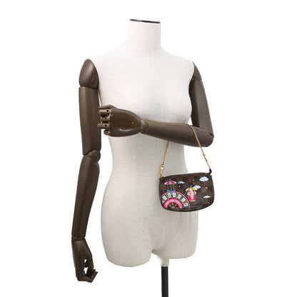LOUIS VUITTON Mini Pochette Accessoires PinkN60402 Damier Ebene Canvas Vivienne