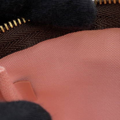 LOUIS VUITTON Mini Pochette Accessoires PinkN60402 Damier Ebene Canvas Vivienne