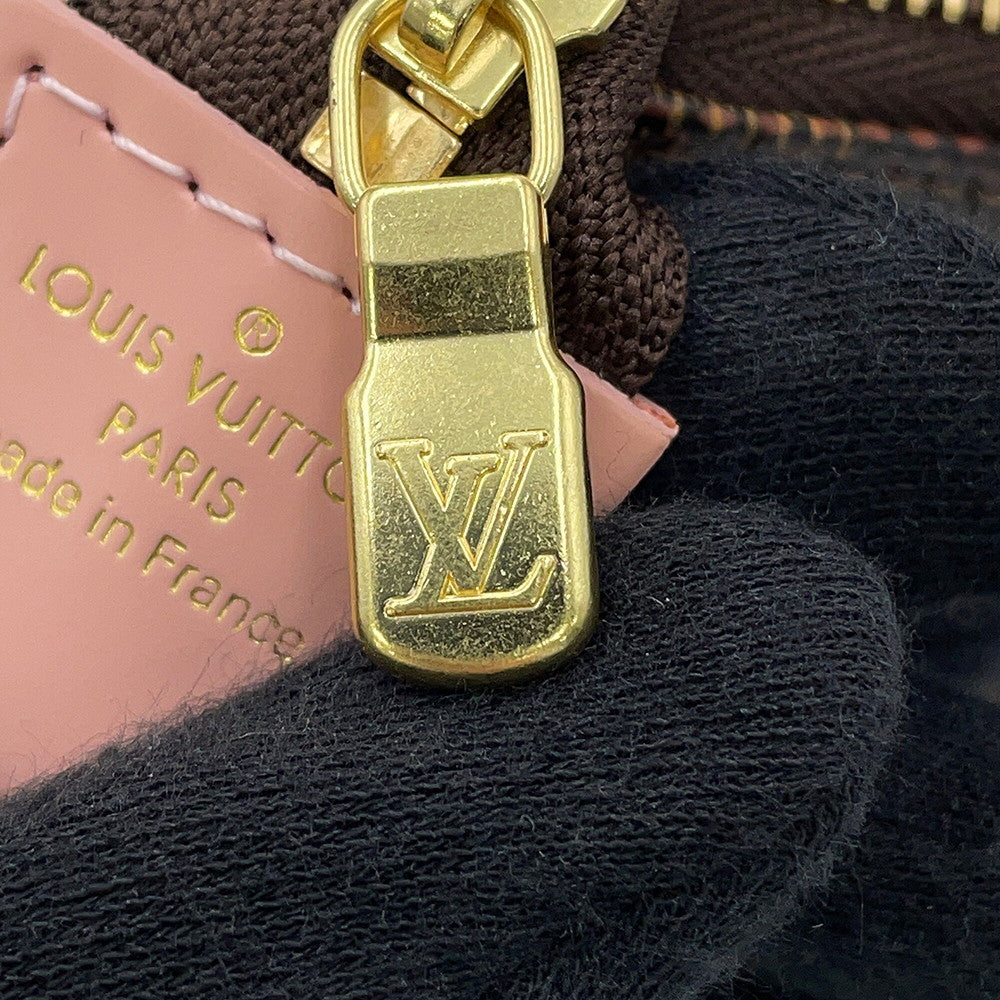 LOUIS VUITTON Mini Pochette Accessoires PinkN60402 Damier Ebene Canvas Vivienne