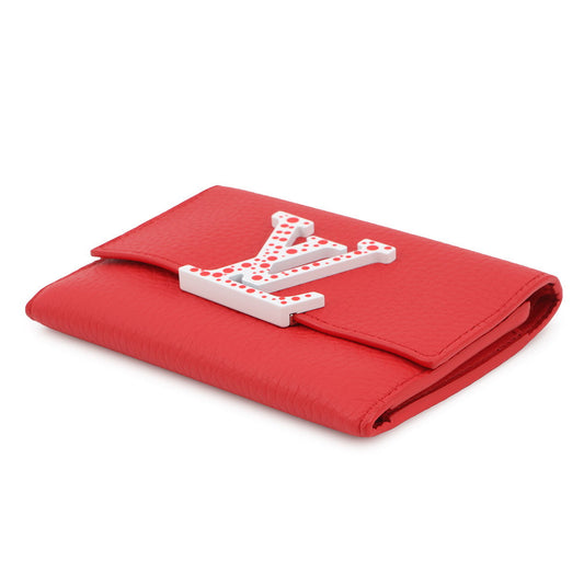 LOUIS VUITTON LVxYK Portefeuille Capucine Compact Maxi Yayoi Kusama Collaboration RougeM82113 Taurillon Leather