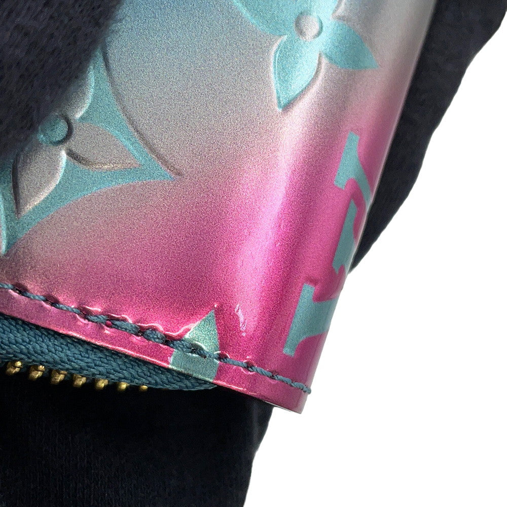 LOUIS VUITTON Zippy Wallet Pink/BlueM90520 Monogram Vernis Leather