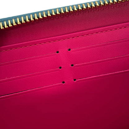 LOUIS VUITTON Zippy Wallet Pink/BlueM90520 Monogram Vernis Leather