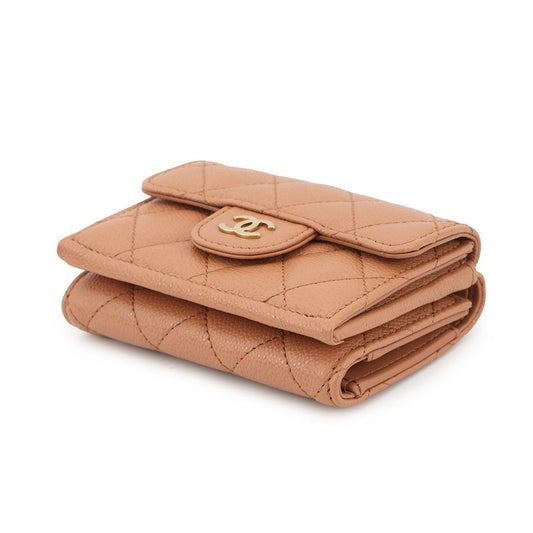 CHANEL Classic Small Flap Wallet Tri-fold Wallet CamelAP0230 Caviar Leather