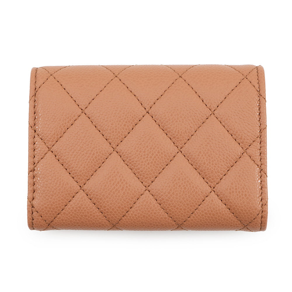 CHANEL Classic Small Flap Wallet Tri-fold Wallet CamelAP0230 Caviar Leather
