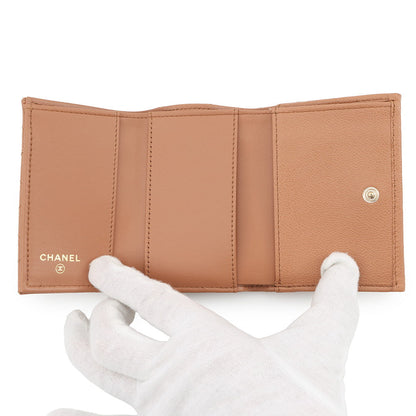 CHANEL Classic Small Flap Wallet Tri-fold Wallet CamelAP0230 Caviar Leather