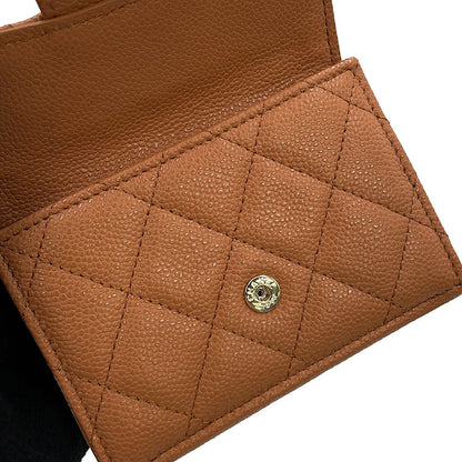 CHANEL Classic Small Flap Wallet Tri-fold Wallet CamelAP0230 Caviar Leather