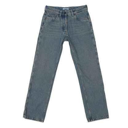 PRADA Distressed Organic Denim 5-Pocket Pants Size 25 BlueGFP469 Cotton100%
