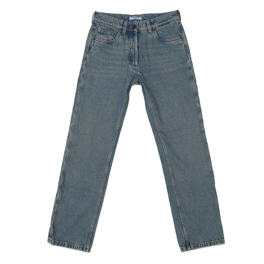 PRADA Distressed Organic Denim 5-Pocket Pants Size 25 BlueGFP469 Cotton100%