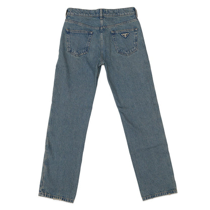 PRADA Distressed Organic Denim 5-Pocket Pants Size 25 BlueGFP469 Cotton100%