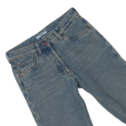 PRADA Distressed Organic Denim 5-Pocket Pants Size 25 BlueGFP469 Cotton100%