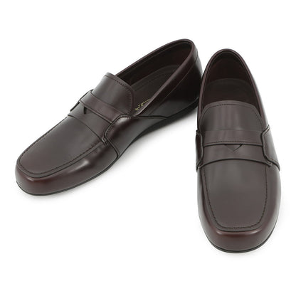 PRADA Brushed Leather Square Toe Loafers Brown2DE075 Leather Size 5