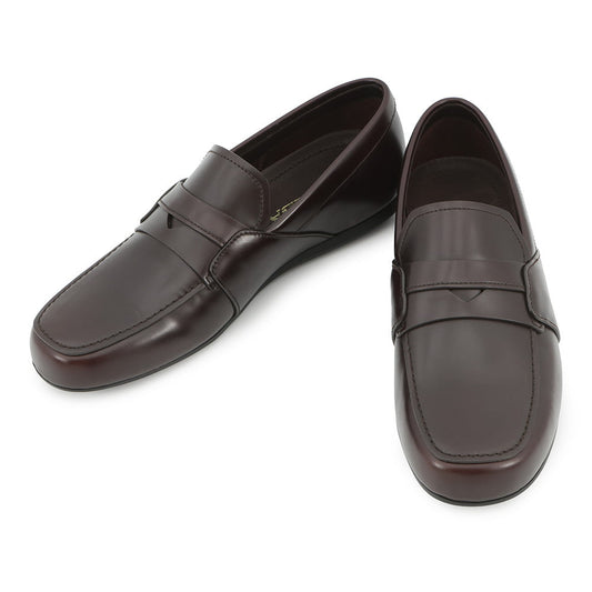 PRADA Brushed Leather Square Toe Loafers Brown2DE075 Leather Size 5