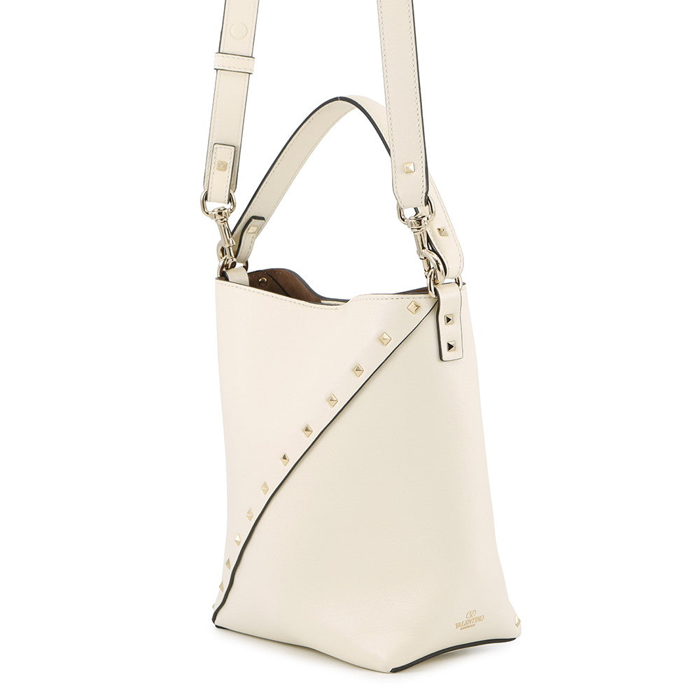 RED VALENTINO Padlock Studded Whispy Bucket Shoulder Bag White5W2B0Q00PIY Leather