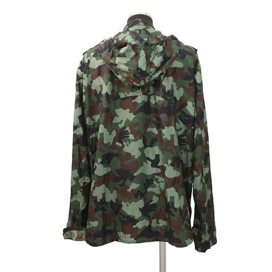 LOUIS VUITTON Camo Windbreaker Monogram Nylon Parka Size 56 GreenHJB08W Nylon100%