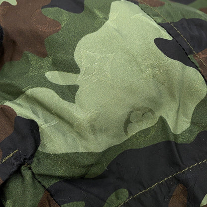 LOUIS VUITTON Camo Windbreaker Monogram Nylon Parka Size 56 GreenHJB08W Nylon100%