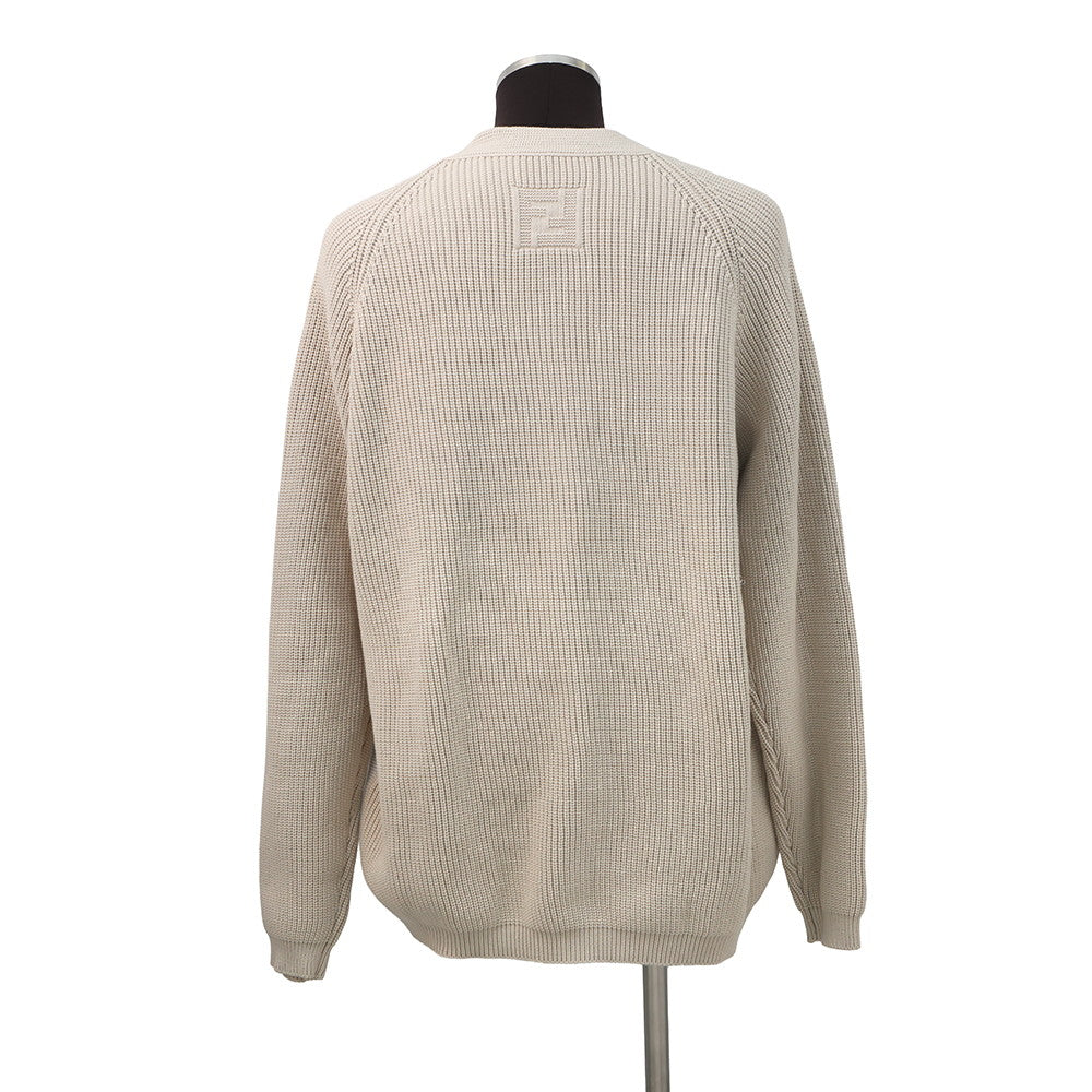 FENDI Knit cardigan Size 58 Beige/Light GrayFZC498 Cotton57% Nylon43%