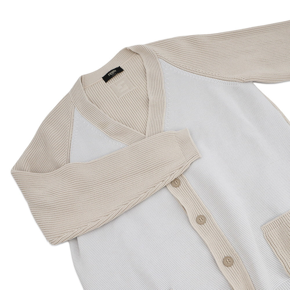 FENDI Knit cardigan Size 58 Beige/Light GrayFZC498 Cotton57% Nylon43%