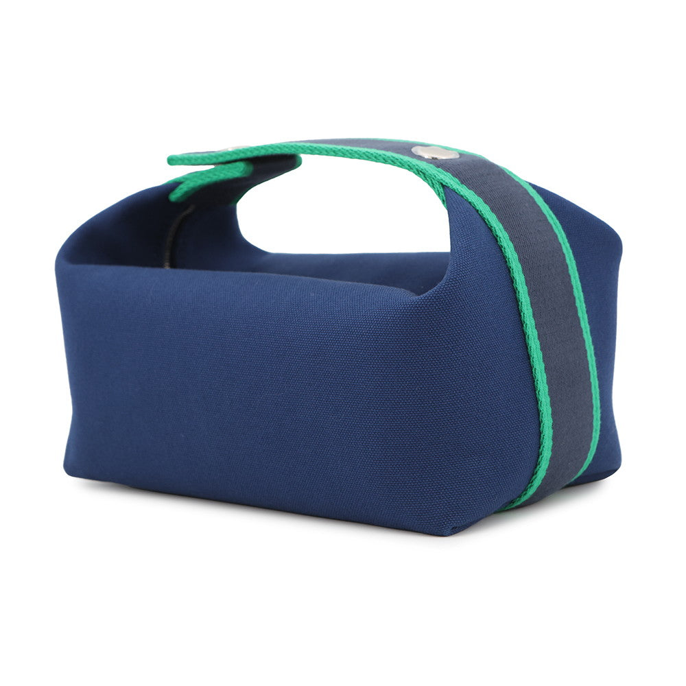 HERMES Brid a Black Navy/Green Canvas Size PM