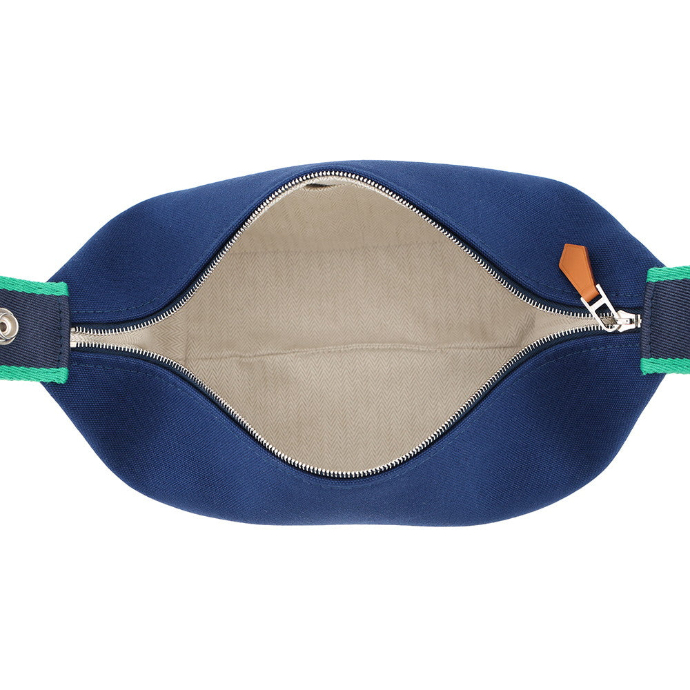 HERMES Brid a Black Navy/Green Canvas Size PM