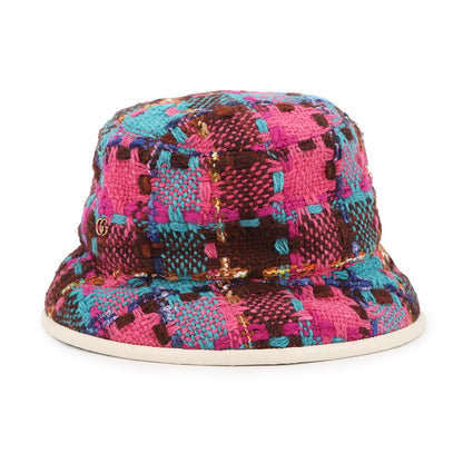 GUCCI Spicy Check Hat Size M/22.4" Multicolor728469 Wool 51% Acryl 25% Nylon 14% Mohair 8% Polyester 1% Cotton 1%