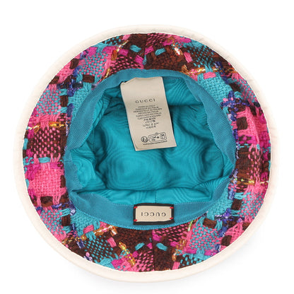 GUCCI Spicy Check Hat Size M/22.4" Multicolor728469 Wool 51% Acryl 25% Nylon 14% Mohair 8% Polyester 1% Cotton 1%