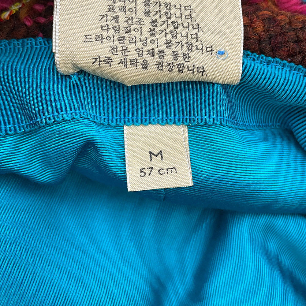 GUCCI Spicy Check Hat Size M/22.4" Multicolor728469 Wool 51% Acryl 25% Nylon 14% Mohair 8% Polyester 1% Cotton 1%
