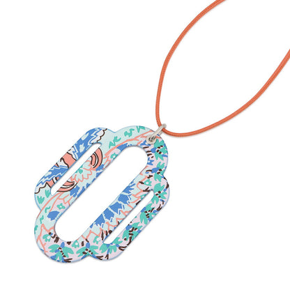 HERMES Attrage Pendant Multicolor Metal Leather