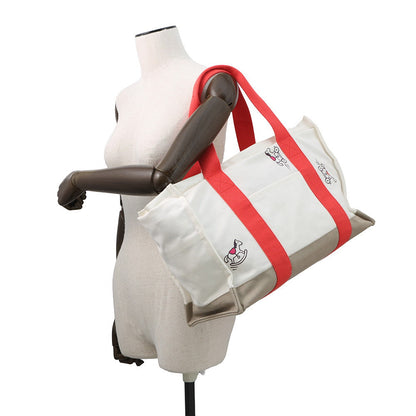 HERMES Adada Mother's Bag Bougainvillier/White/Gray Canvas