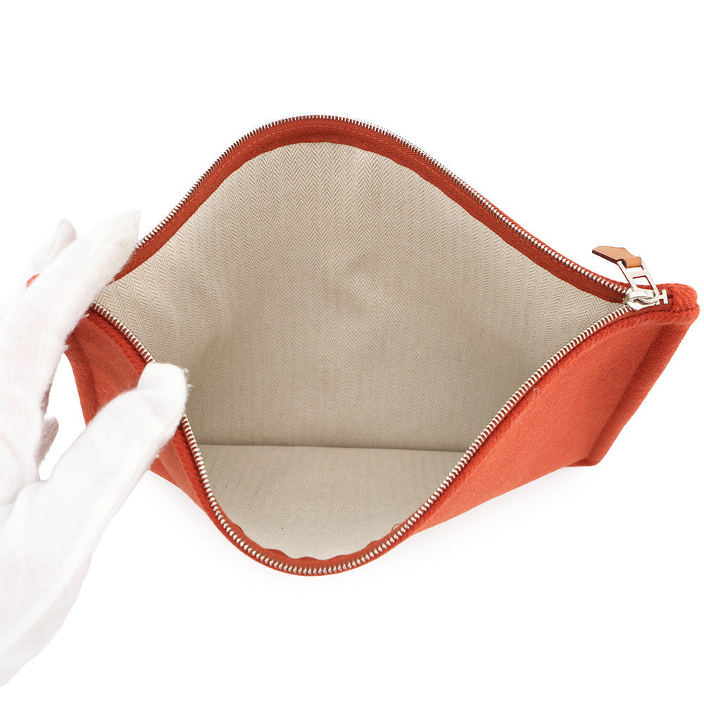 HERMES Flat Pouch H Natte tometH103643M 02 Wool100% Size GM