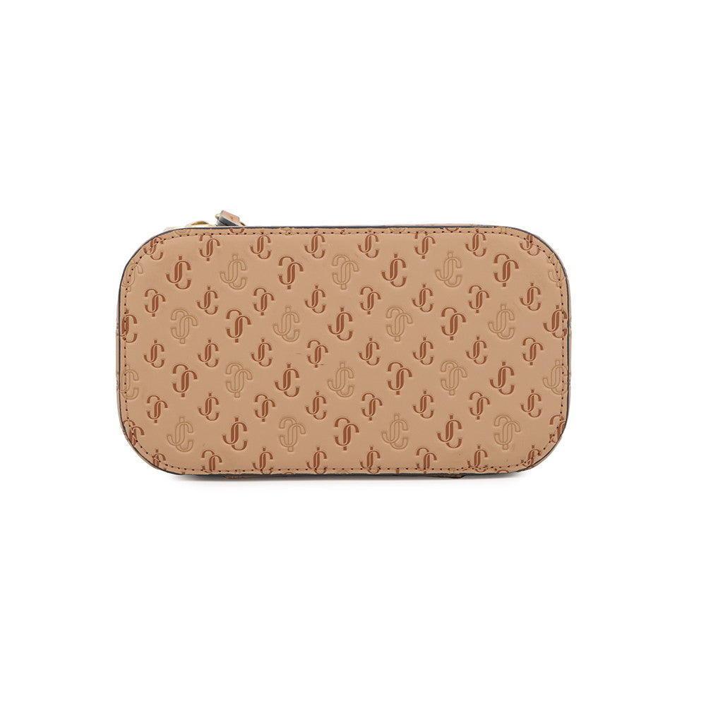 JIMMY CHOO 2WAY vanity bag Beige Leather