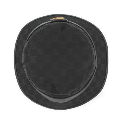 GUCCI GG Canvas bucket hat Size Size S (22.4") Black576587 Polyester68% Cotton16% Nylon16% Leather
