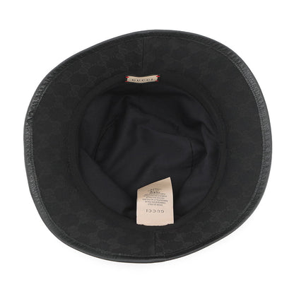 GUCCI GG Canvas bucket hat Size Size S (22.4") Black576587 Polyester68% Cotton16% Nylon16% Leather
