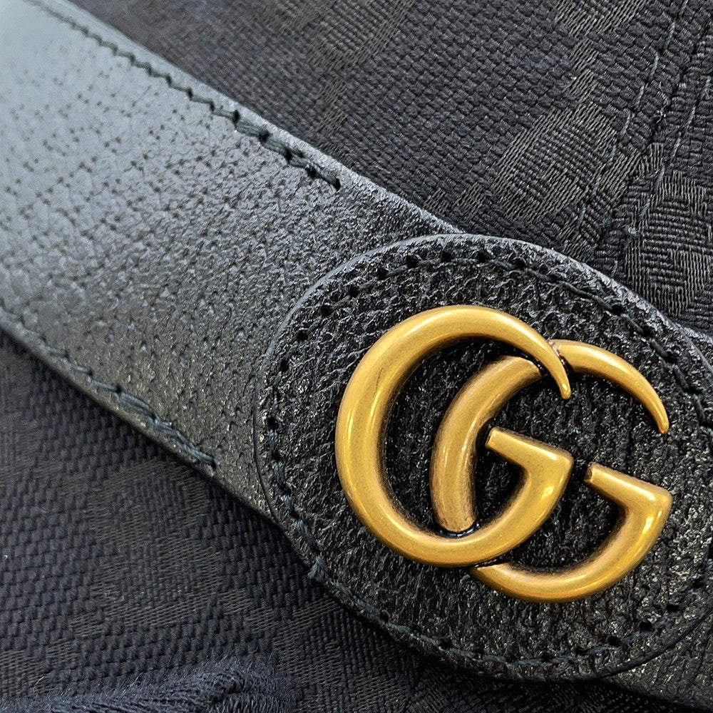 GUCCI GG Canvas bucket hat Size Size S (22.4") Black576587 Polyester68% Cotton16% Nylon16% Leather