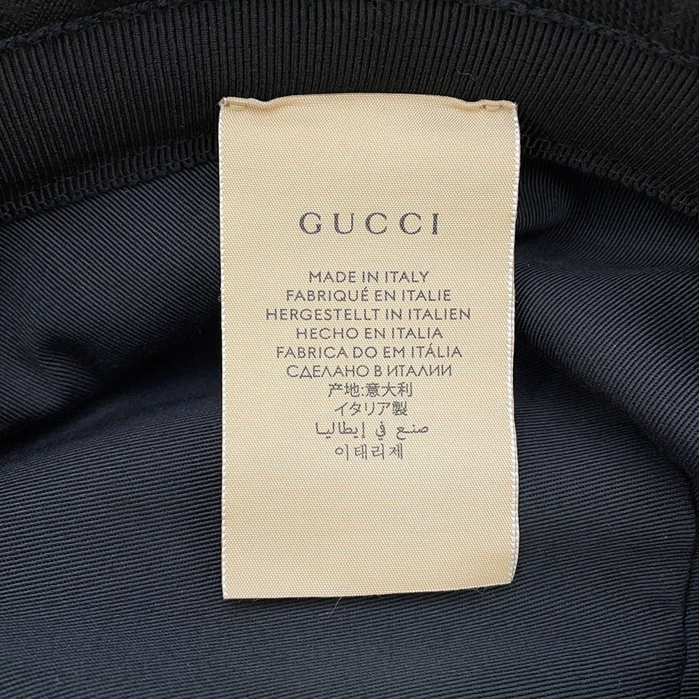 GUCCI GG Canvas bucket hat Size Size S (22.4") Black576587 Polyester68% Cotton16% Nylon16% Leather